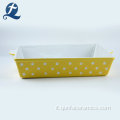 Bakeware ceramico smaltato macchiato di colore giallo